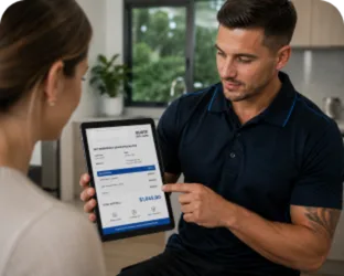 Going through the estimate with a Yarrawarrah customer